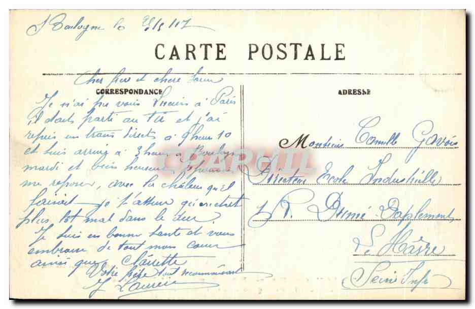 Boulogne-sur-Mer — Buste du Dr Duchesne et Porte des Degrés — Éditeur Stévenard — Reverso