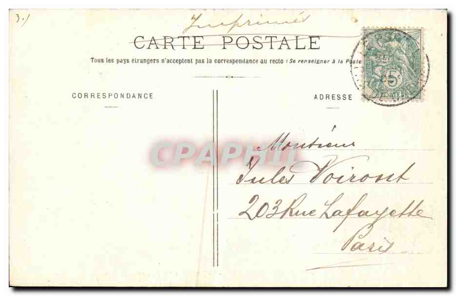 Boulogne-sur-Mer — La Jetée Ouest par un coup de vent — L.D., B., 32 — Verso