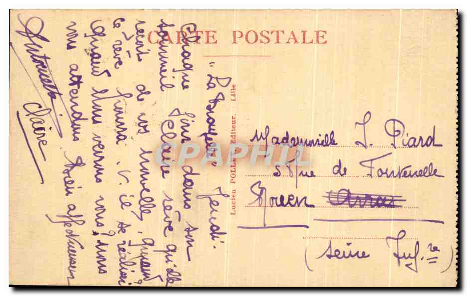 CPA Arras La Fontaine Au Carrefour des Rues de St Aubert et 29 juillet  — Verso