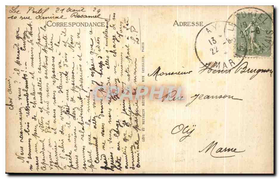 CPA Le Portel La Derniere Lame — Verso