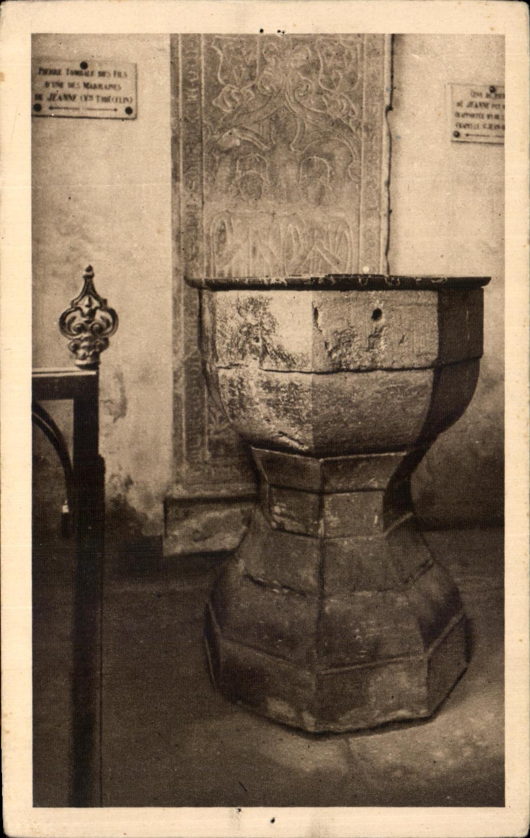 Antieke ansichtkaart Kerk van Domremy Fonts Of Heilige Jeanne Werd Gedoopt