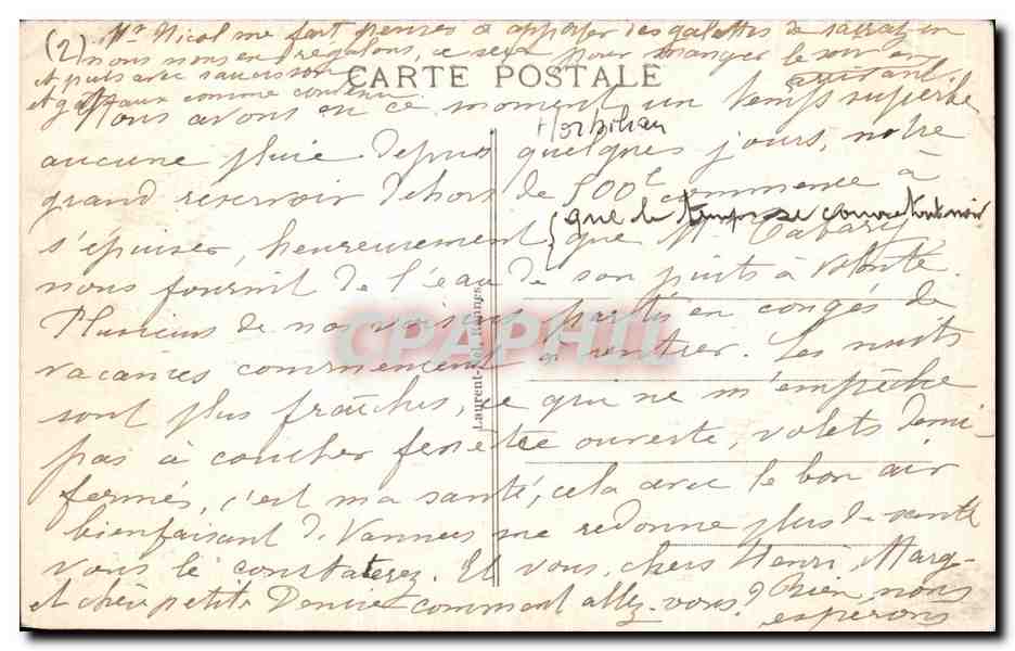 CPA Vannes Le College St francois Xavier Les Conrs de Recreation — Rückseite