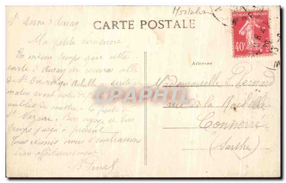 CPA Sainte Anne D Auray La Basilique et la Place — Verso