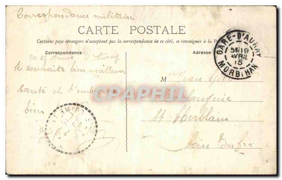 CPA Sainte Anne D Auray La Basilique  — Verso