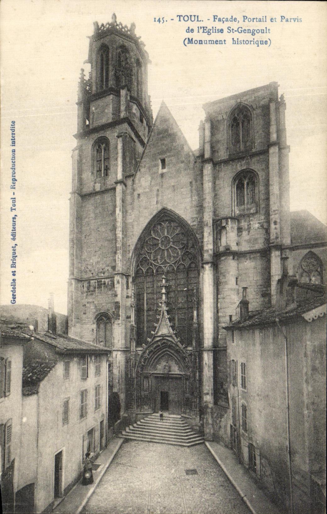 Toul - Façade, Portail et Parvis de l'Église Saint-Gengoult (Monument historique) — Gardolle et Briquet, éditeurs, n°145