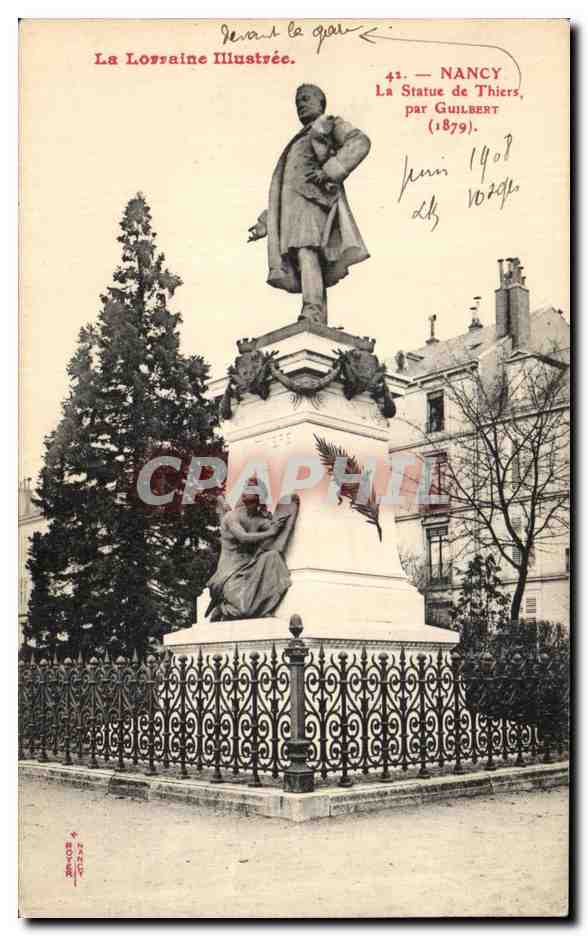 CPA Nancy La Statue de Thiers par Guilbert