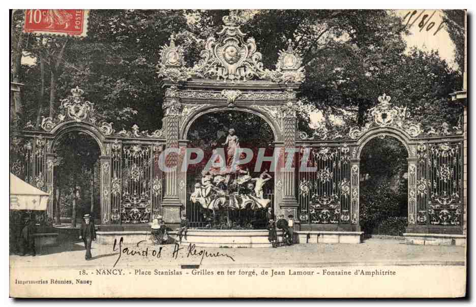 CPA Nancy Place Stanislas Grille en fer Forge de Jean Lamour