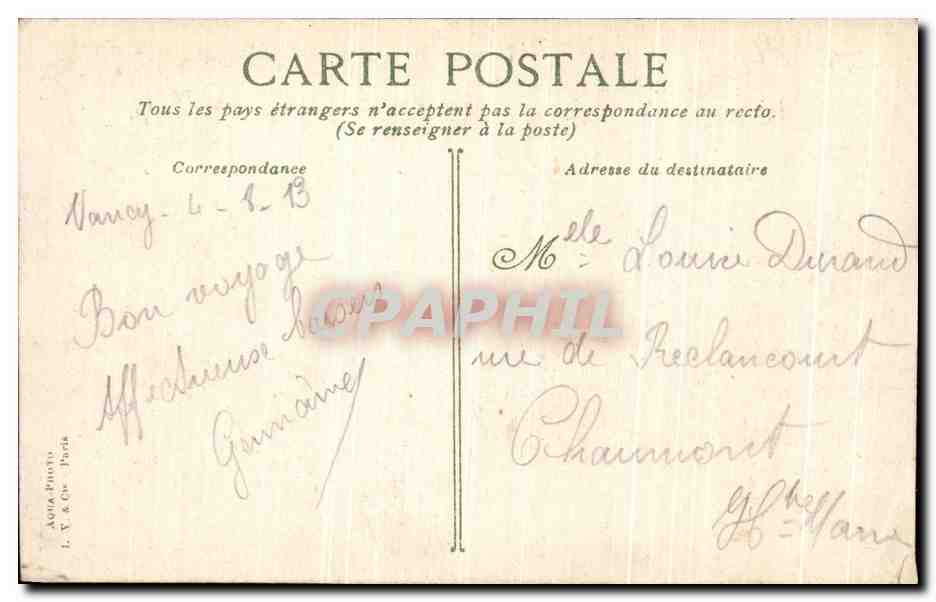 CPA Nancy Vue Panoramique — Verso