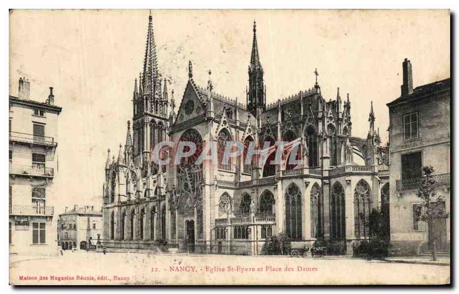 CPA Nancy Eglise St Epvre et Place Des Dames