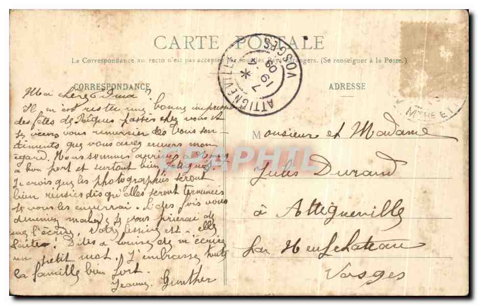 CPA Nancy Eglise St Epvre et Place Des Dames — Verso