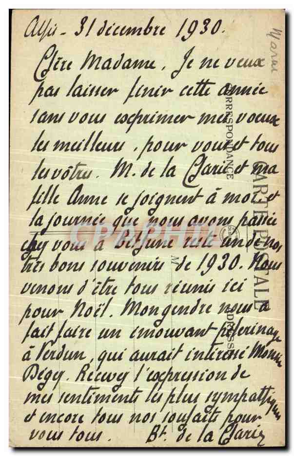 CPA Athis Le Chateau Chambre du chevalier de Cappi  — Rückseite