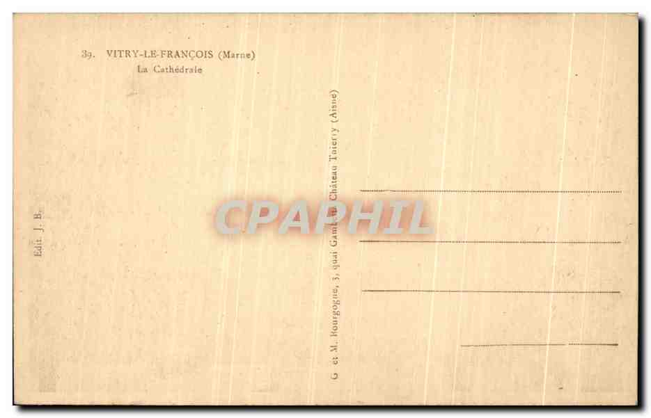 CPA Vitry Le Francois La Cathedrale — Verso