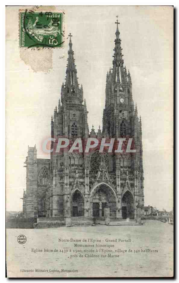 CPA LEpine Eglise Notre Dame La Facade Grand Portail 