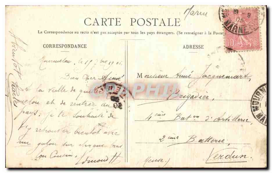 CPA Au Champs de Chalons Interieur D Une Cuisine Militaria — Back