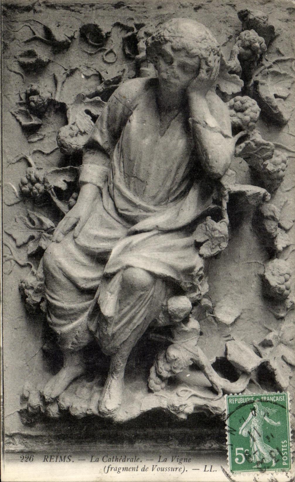 CPA Reims La Cathedrale la Vigne fragment de Voussure 