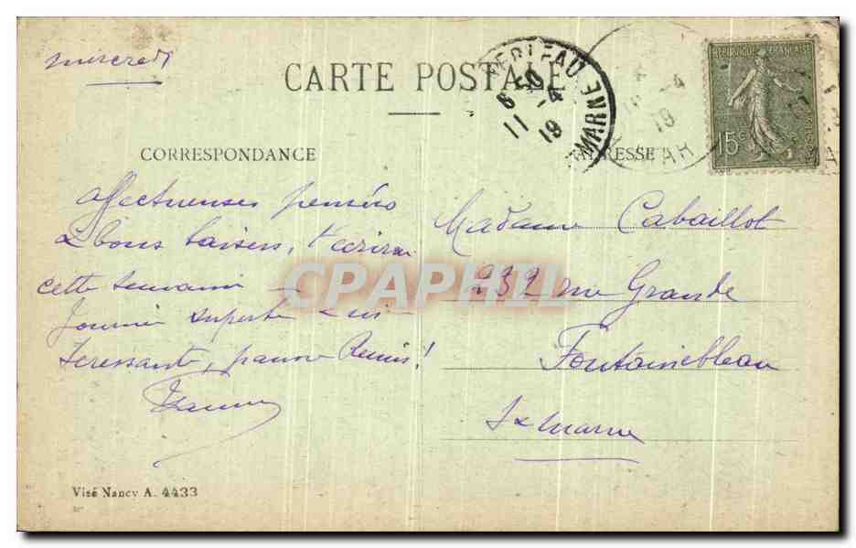 Reims — La Cathédrale incendiée et bombardée par les Allemands — Le Pilaître Nord — éditions non identifiées — Verso
