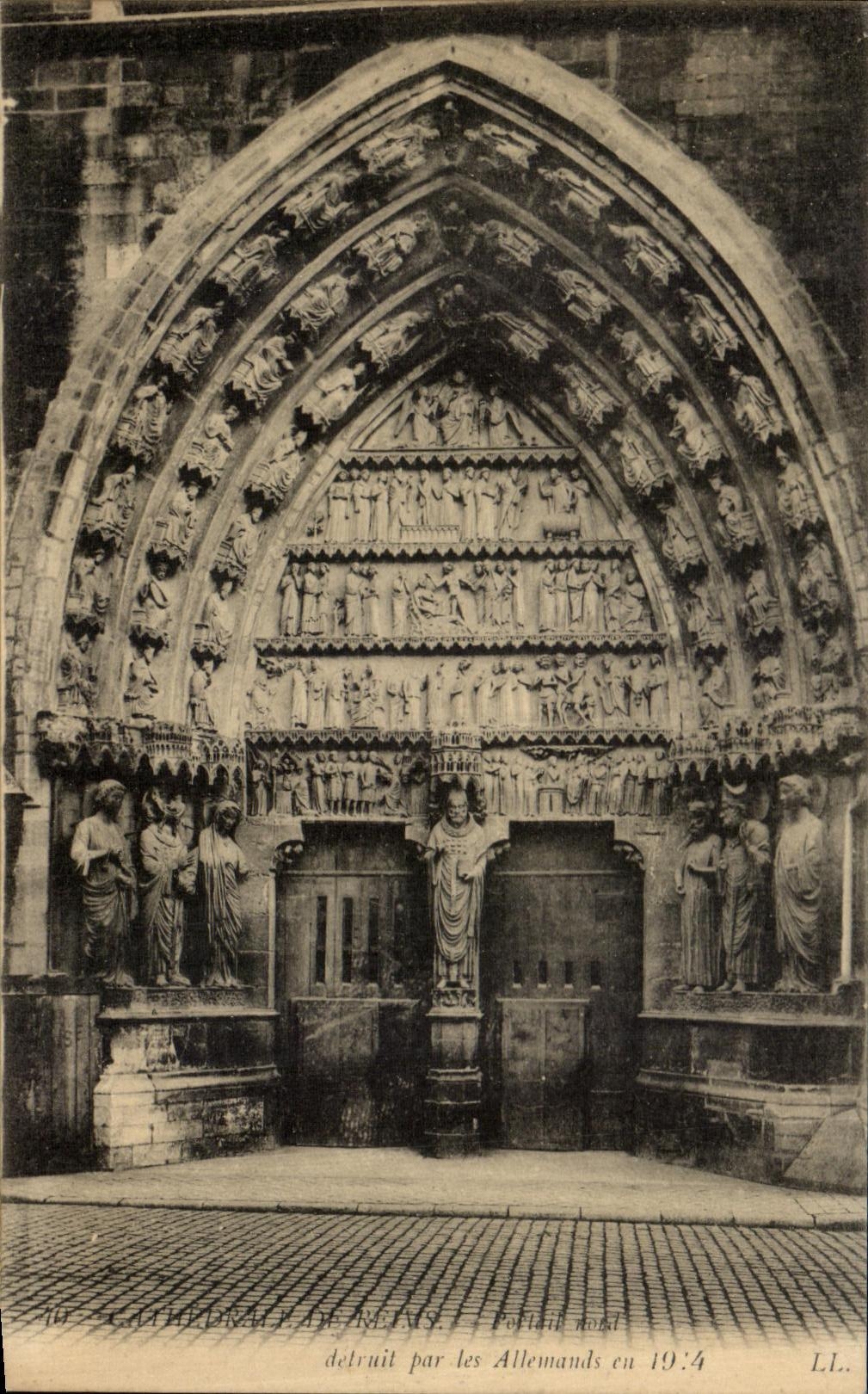 CPA Cathedrale De Reims Portail nord