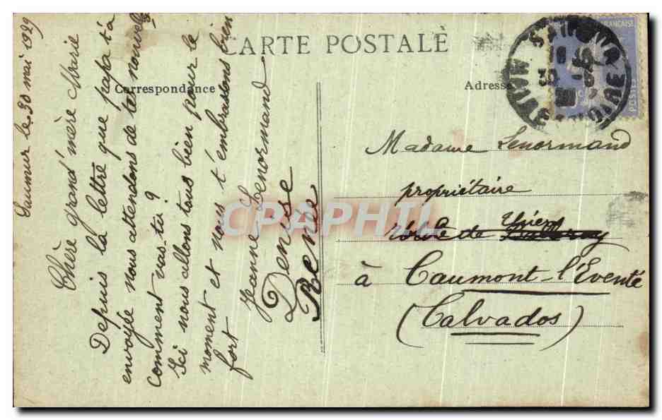 CPA Environs De Saumur Montsoreau Le Chateau et La loire  — Rückseite