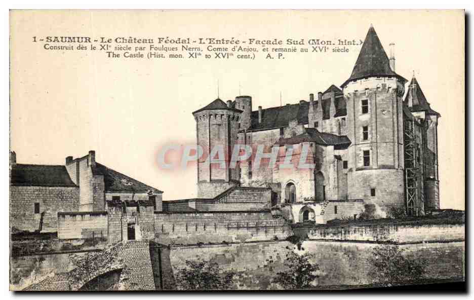 CPA Saumur Le Chateau Feodal L Entree Facade Sud 