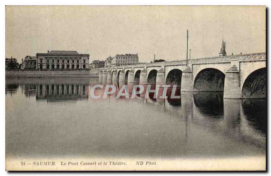 CPA Saumur Le pont Cessart Et Le Theatre 