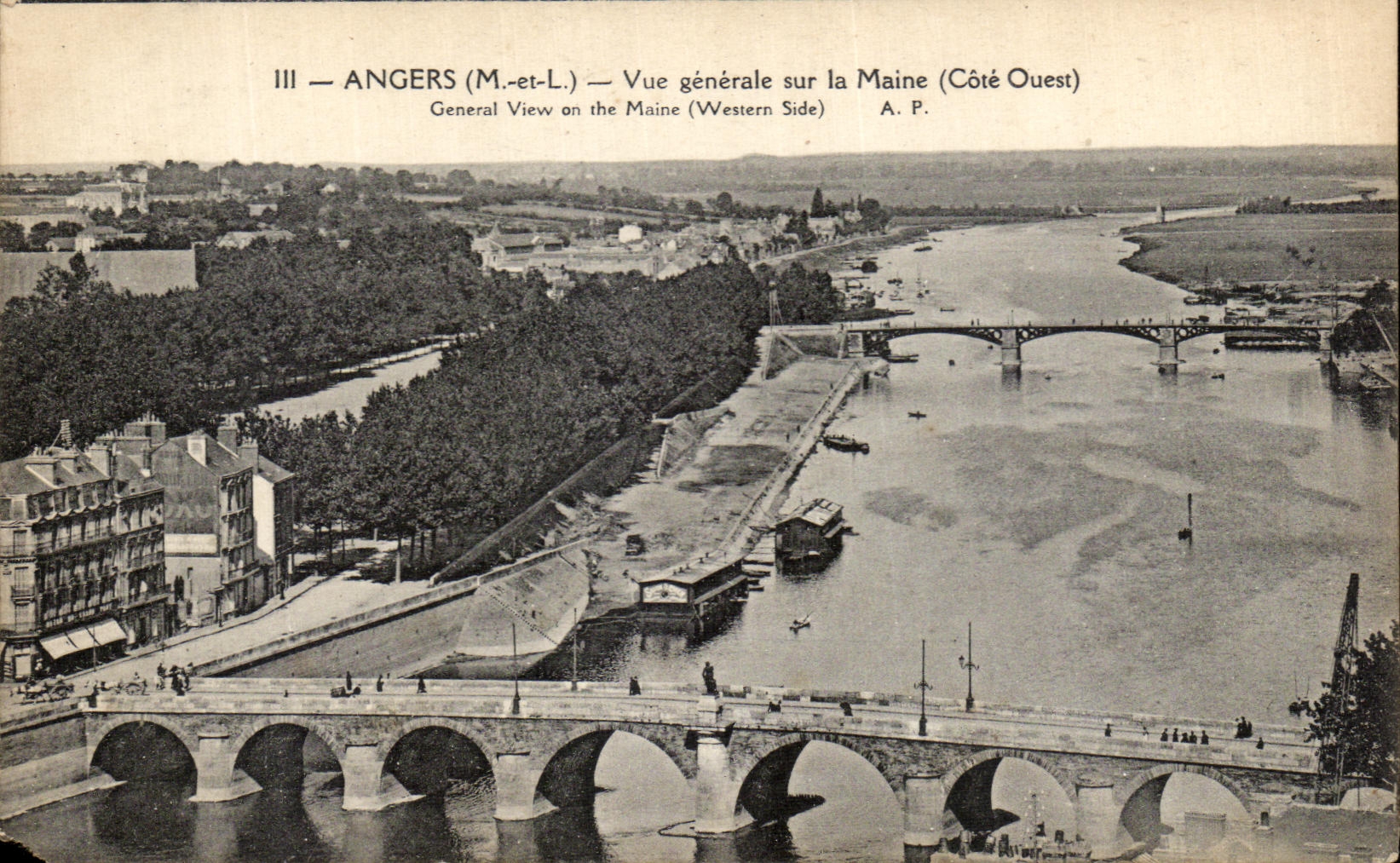 CPA Angers Vue Generale Sur La Maine 