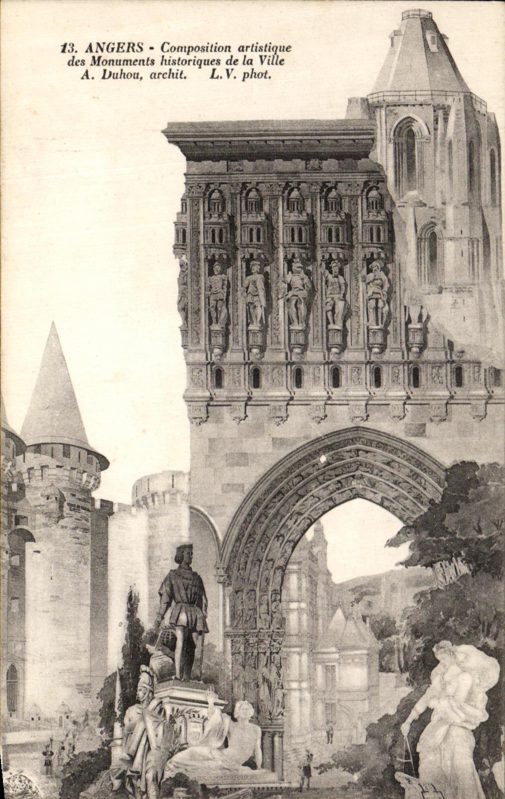 CPA Angers Composition Artistique Des Monuments Historiques 