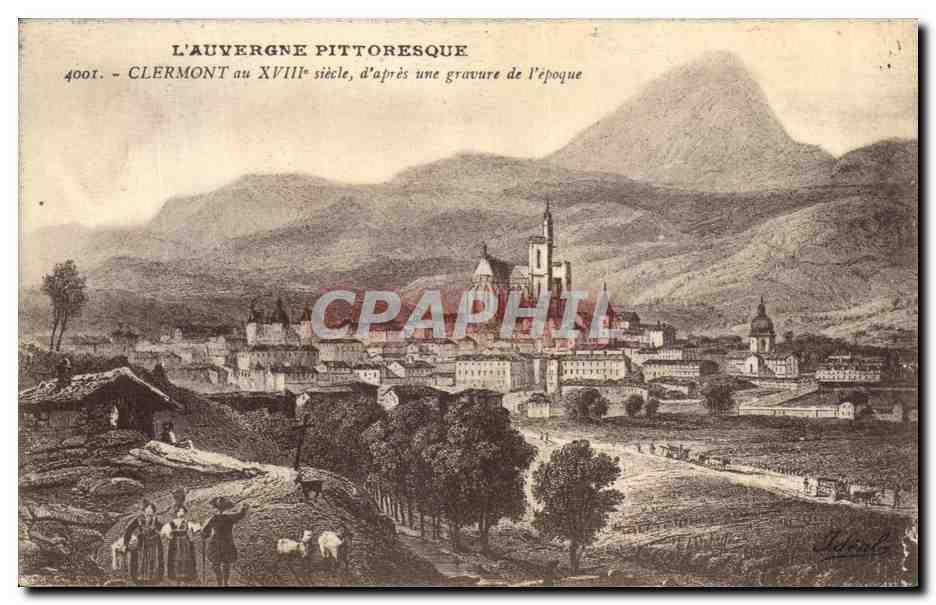 CPA Clermont au 18eme d apres une gravure d epoque