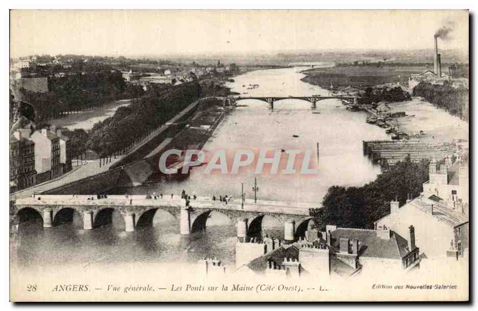 CPA Angers Vue Generale Les Ponts La maine 