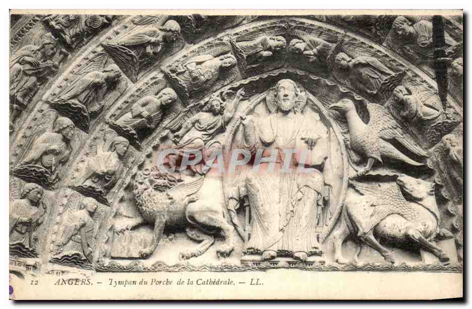 CPA Angers Tympan Du Parc de La Cathedrale
