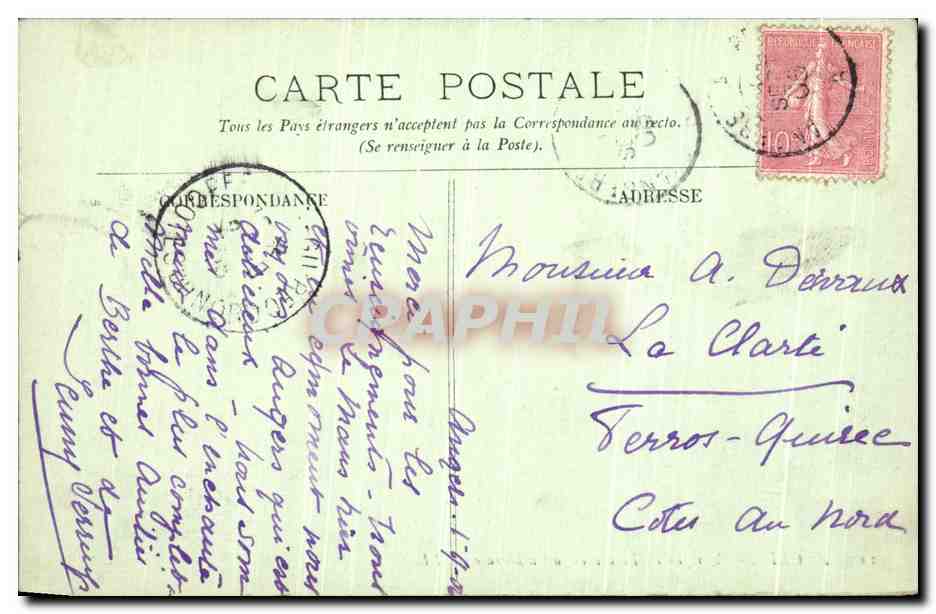 CPA Angers Tympan Du Parc de La Cathedrale — Rückseite