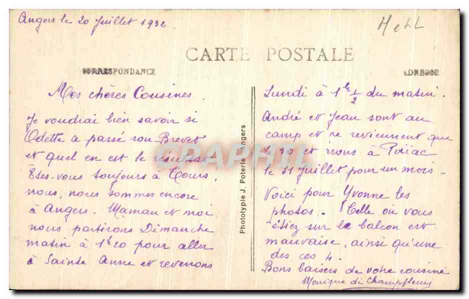CPA Angers La Chaire De La Cathedrale — Rückseite