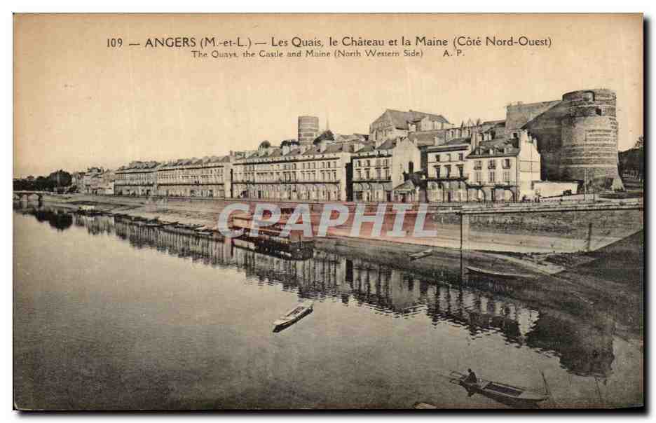 CPA Angers Le Quais Le Chateau et La Maine lavoir