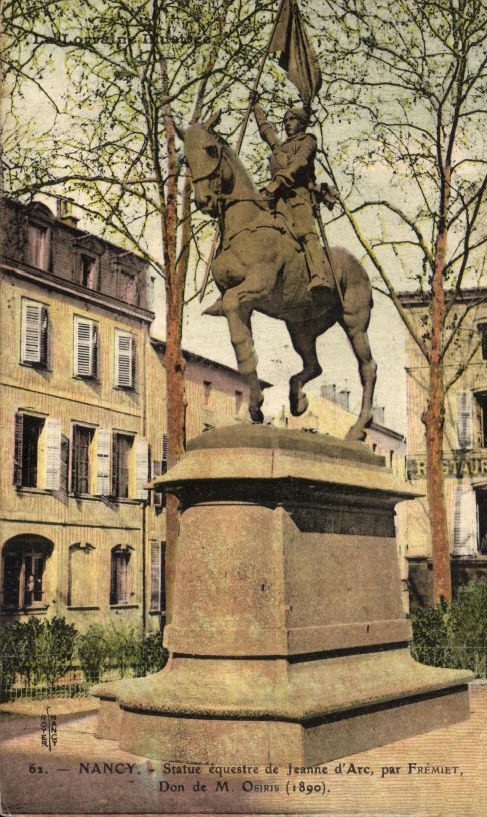 CPA Nancy Statue Equestre de Jeanne d Arc Par Fremiet Don de M osiris