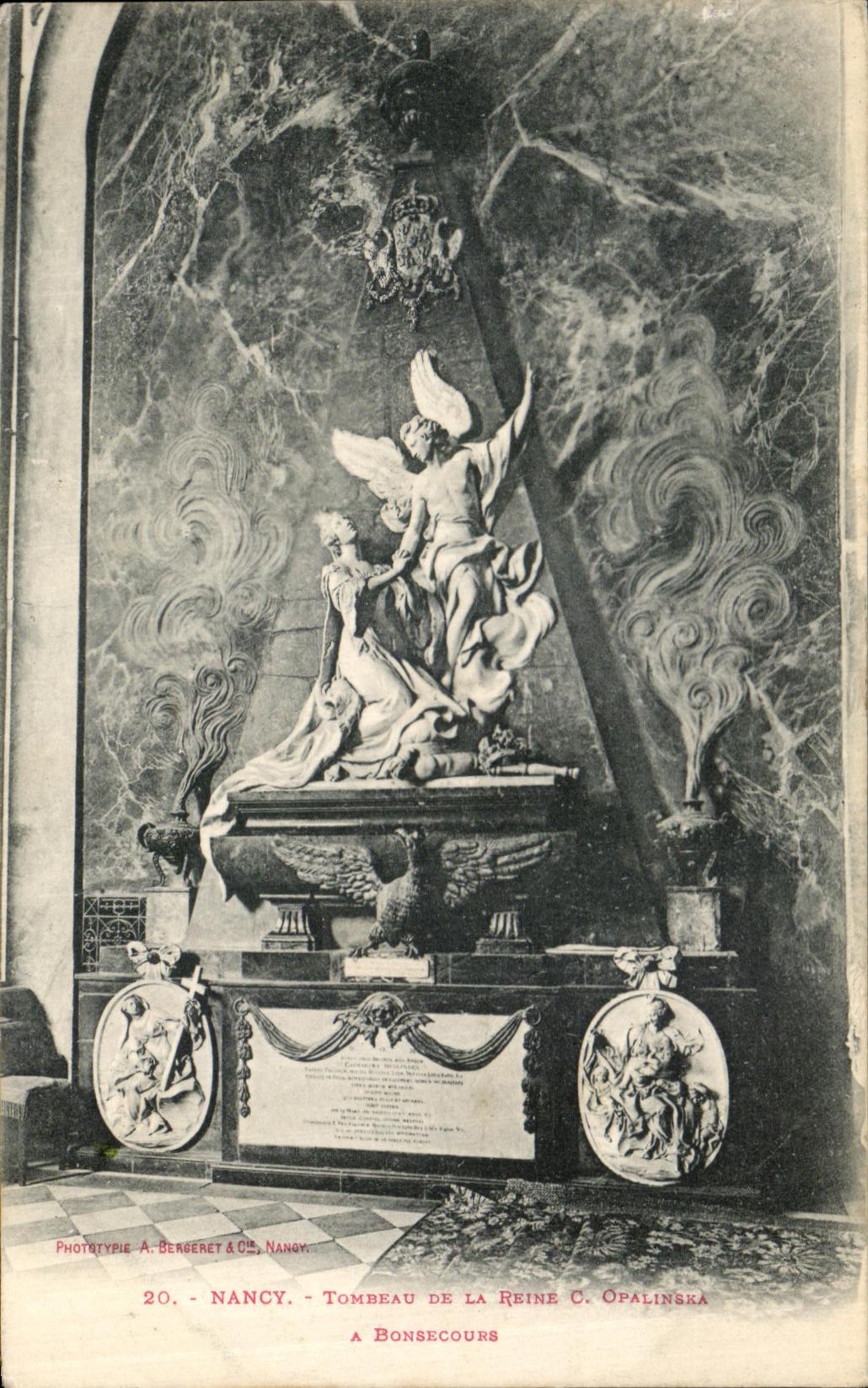Tombeau de la Reine C. Opalinska — Nancy — Phototypie A. Bergeret & Cie, Nancy