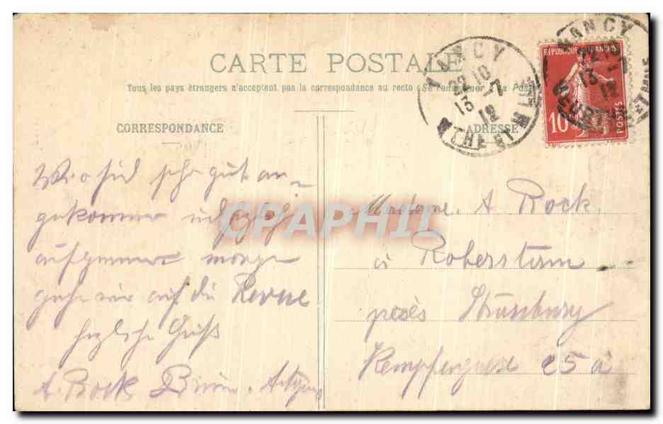 CPA Nancy Fontaine De Neptune — Verso