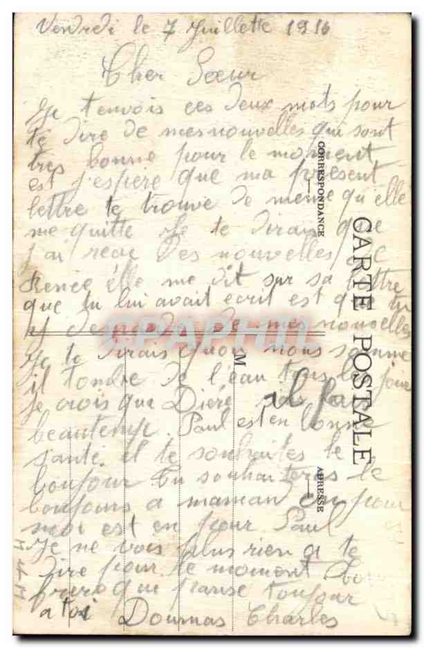 CPA Nancy Porte Desilles et Rue de Metz Tramway — Verso
