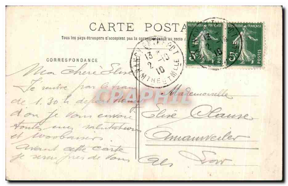 CPA Nancy Hemicycle de la Carriere Place De Gouvernement  — Verso