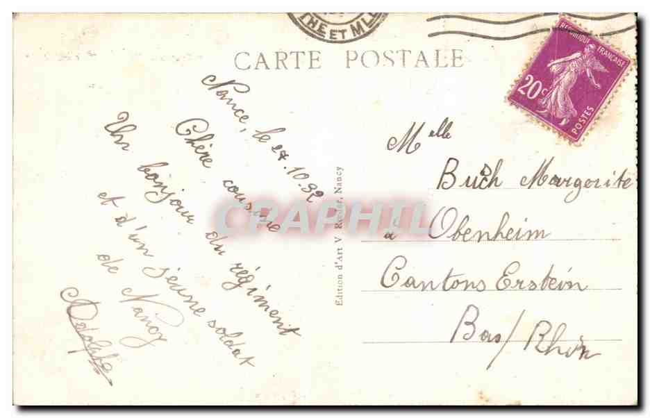 CPA Nancy La Pepiniere — Verso