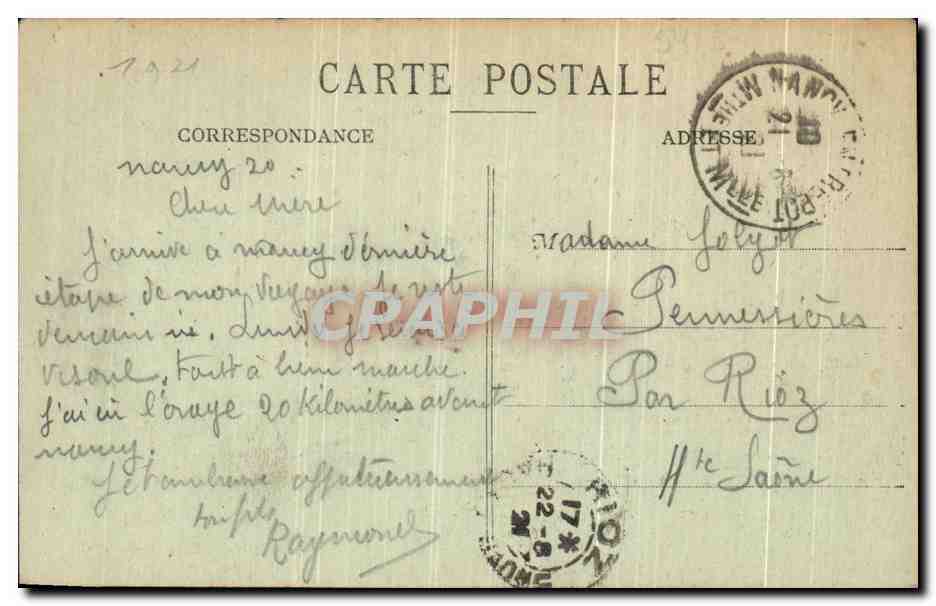 CPA Nancy Eglise Saint Epvre Place des Dames Tramway — Rückseite