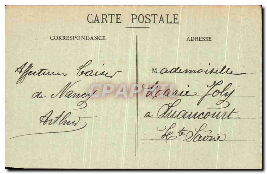 CPA Nancy Place Saint Jean Groupe Le Souvenir par Dubois Alsace lorraine  — Verso