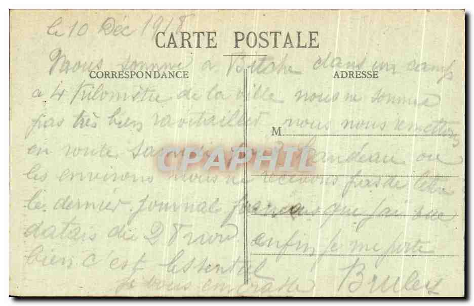 CPA Nancy Monument Carnot  — Rückseite