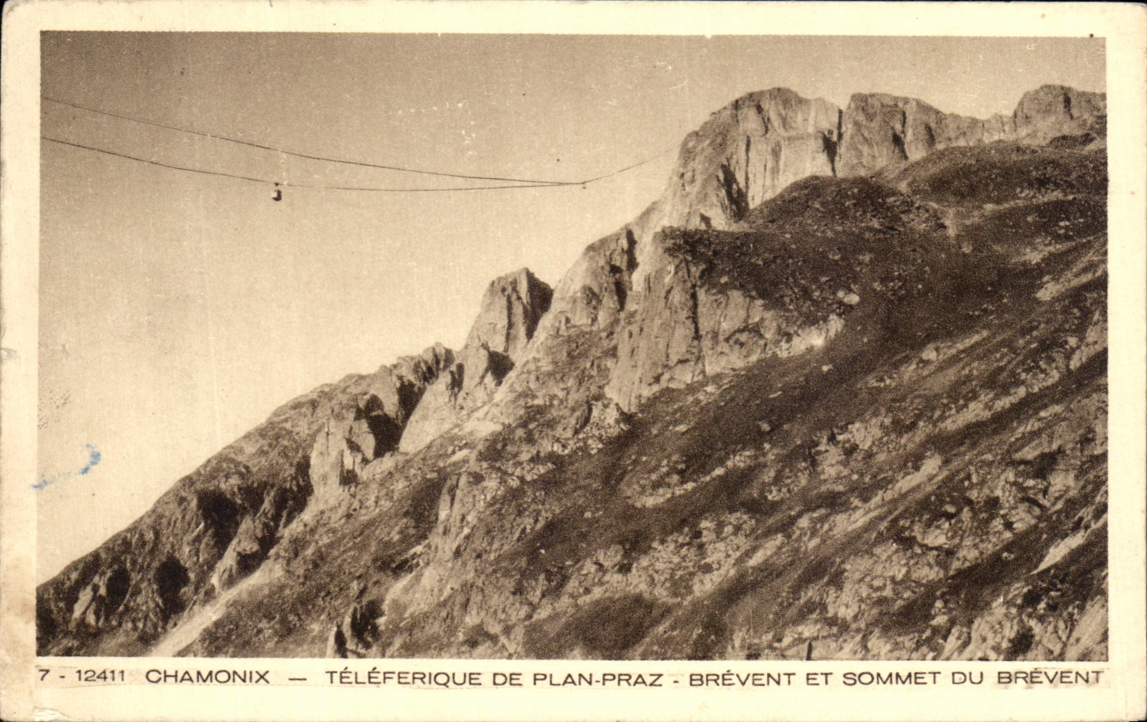 Vintage Postcard Chamonix Teleferique De Plan Praz Brevent and Brevent Summit