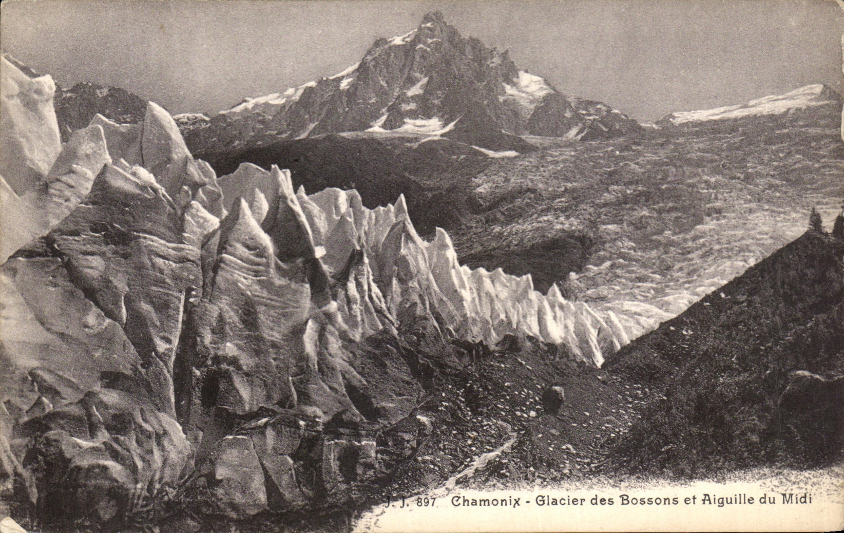CPA Chamonix Glacier Des Bossones Et Aiguille Du Midi 