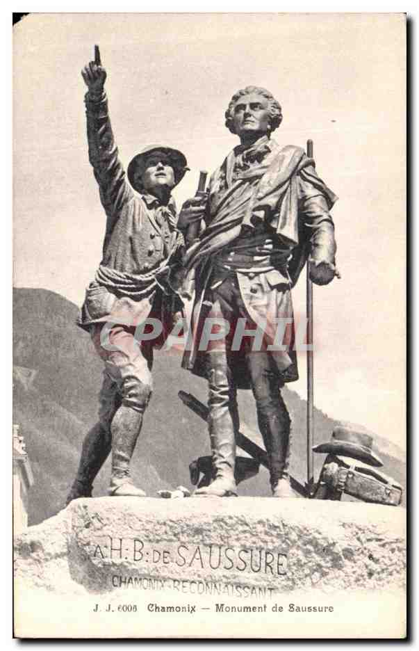 CPA Chamonix Monument de Saussure Alpinisme 