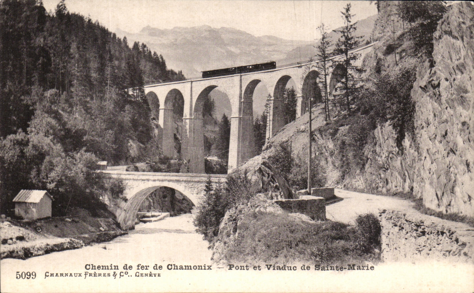 CPA Chemin de Fer De Chamonix Pont et Viaduc de Sainte Marie 