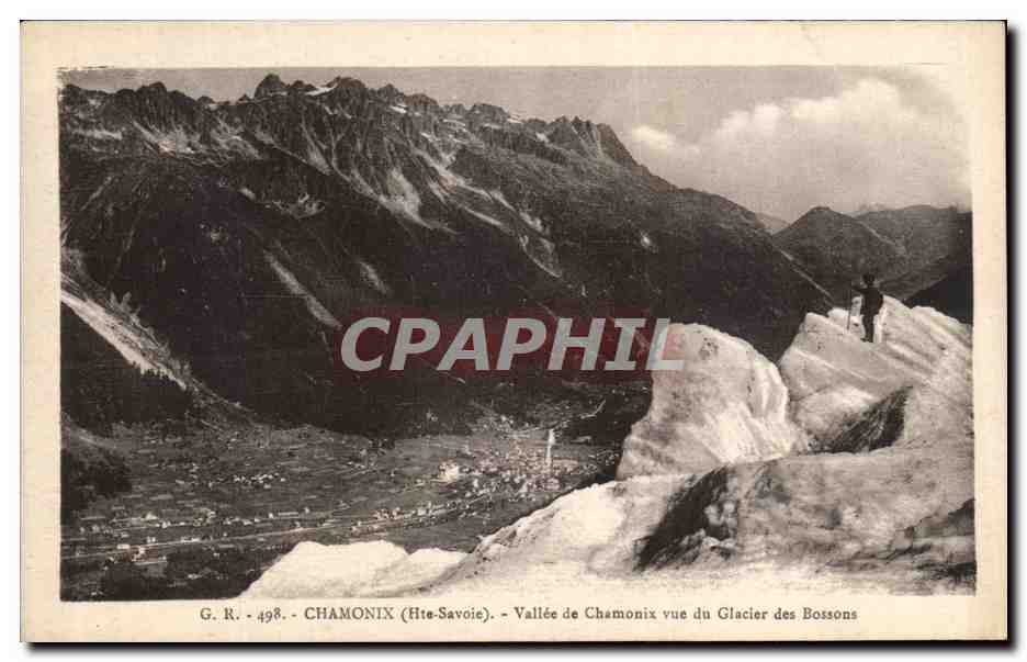 CPA Chamonix Mont Blanc Vallee de Chamonix vue du glacier des Bossons 