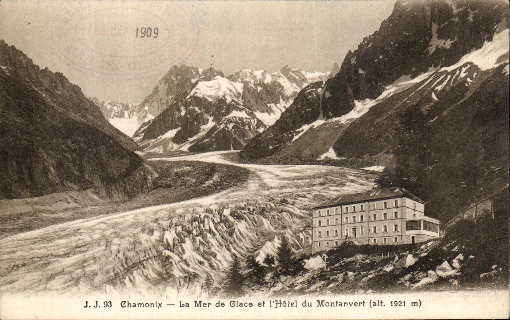 CPA Chamonix Mont Blanc La Mer de glace et L Hotel du Montanvert