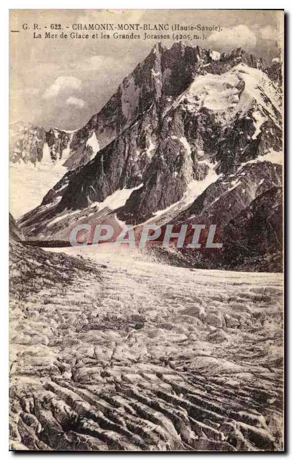 CPA Chamonix Mont Blanc La Mer de Glace et Les Grandes Jorasses