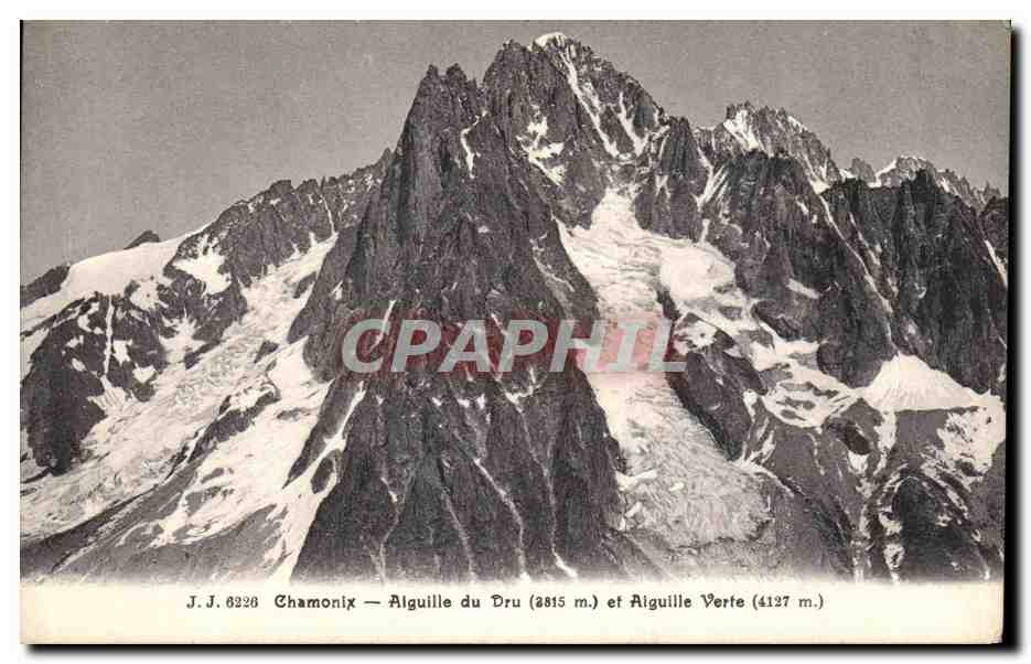 CPA Chamonix Alguille du Dru et Aiguille Verte
