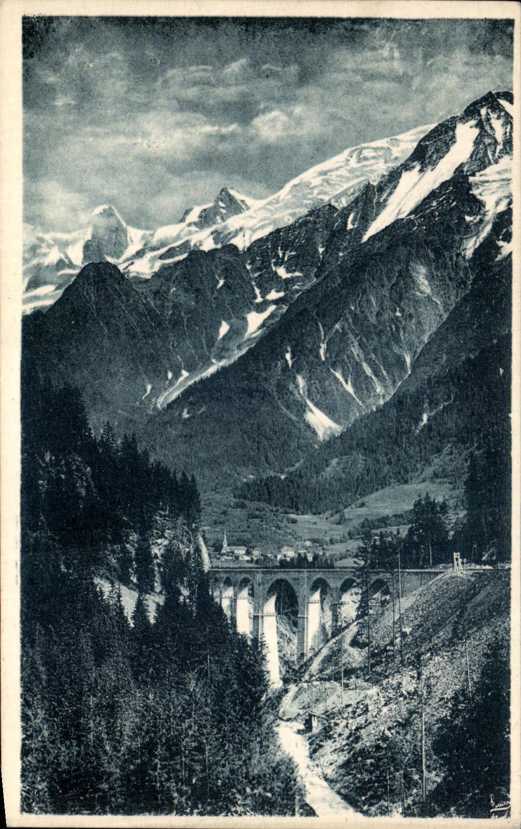 CPA Chamonix viaduc Sainte Marie 